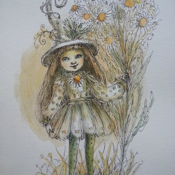 Paulina Cassidy Other - FAIRY WITCH PAULINA CASSIDY ORIGINAL WATERCOLOR